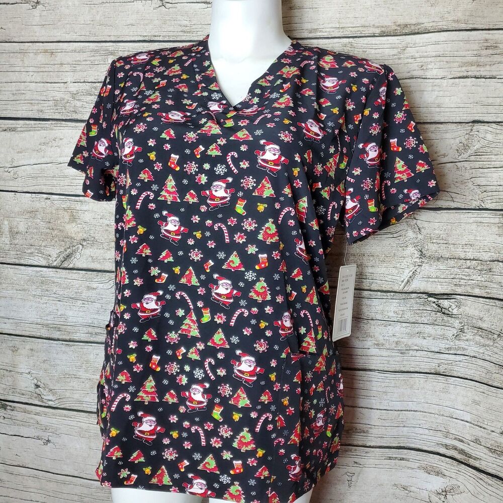 GT performance Christmas Scrub TOP Women Multiple Colors Size XL NWT